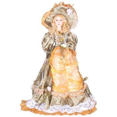 Porcelánová panenka Charlote 80 cm velká panenka v elegantních zámeckých šatech - 1