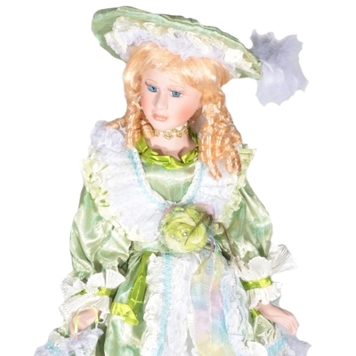 Porcelánová panenka Markétka 90 cm velká panenka v elegantních zámeckých šatech - 1