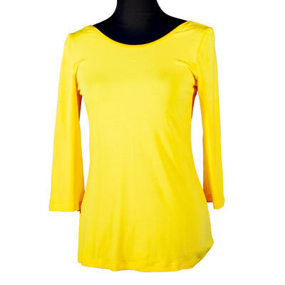 Žluté tričko s midi rukávem Mia - 1