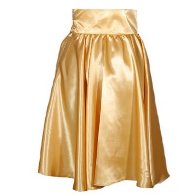 Zlatá saténová sukně s pevným pasem Kimberly - 1