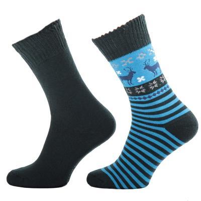 Zimní ponožky s norkým vzorem S1 modré, 39-42