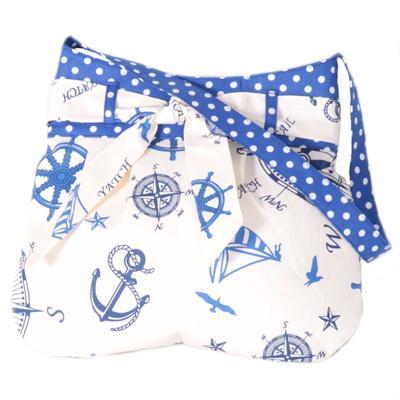 Modrá plátěná kabelka Ditta námořnický styl - 1