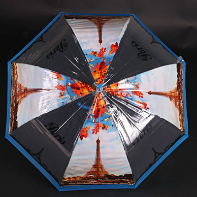 Automatický priehľadný dámsky dáždnik Dean modrý - 1