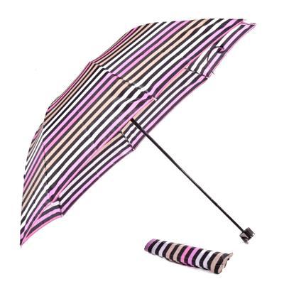 Skladací dáždnik Proužky růžový - 1
