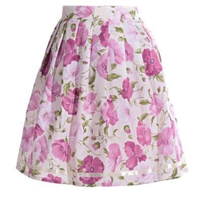 Růžová zavinovací sukně Tena s vlčími máky - 1