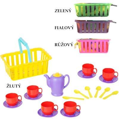 Dětský čajový set v košíku Sia, fialový