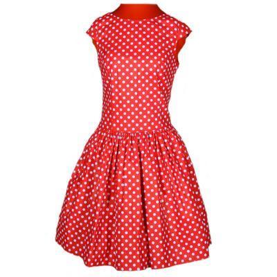 Červené šaty Margita s puntíky - 1