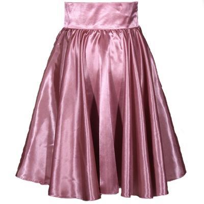 Světle růžová saténová sukně s pevným pasem Kimberly - 1