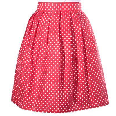 Červená zavinovací sukně Merisa s puntíky - 1