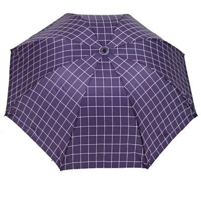 Kostkovaný skládací deštník Bady fialový - 1