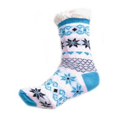 Zimní ponožky Vločky s norským vzorem modré 35-38