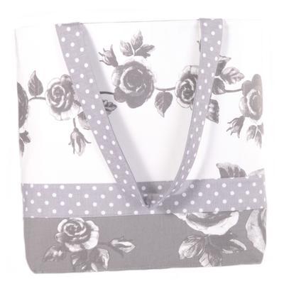Šedá plátěná taška Ella s květinami - 1