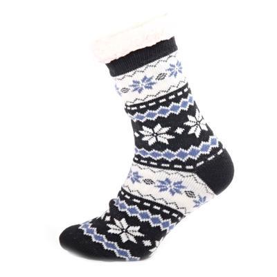 Zimní ponožky Snow s norským vzorem černé, 35-38