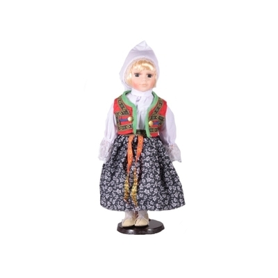 Porcelánová panenka Helenka 30 cm v lidovém krojidovém kroji - 1