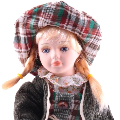 Porcelánová panenka Monika blond vlasy 30 cm - 1