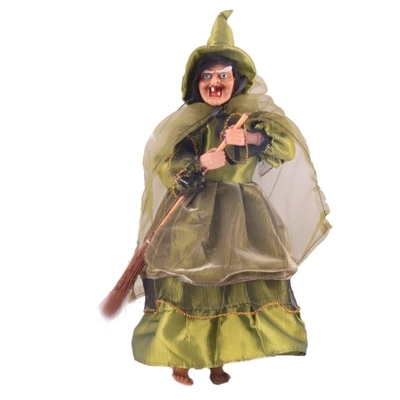 Závěsná velká čarodějnice Beatrice 40 cm zelená - 1