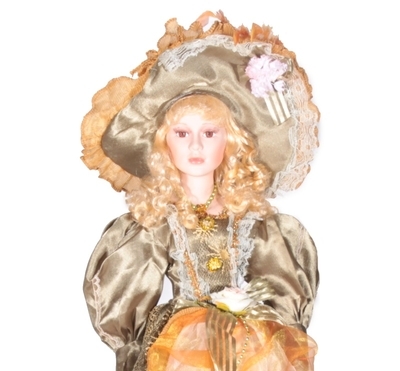 Porcelánová panenka Charlote 80 cm velká panenka v elegantních zámeckých šatech - 2