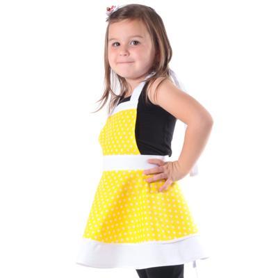 Dívčí žlutá zástěra Nina s puntíky - 2