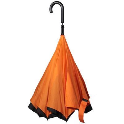 Obrácený oranžový jednobarevný deštník Velerie - 2