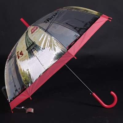 Automatický priehľadný dámsky dáždnik Dean červený - 2