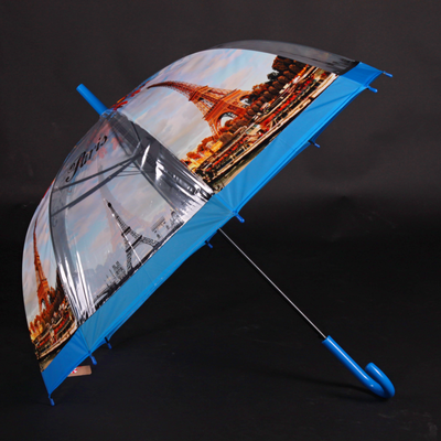 Automatický priehľadný dámsky dáždnik Dean modrý - 2