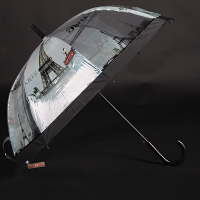 Automatický priehľadný dámsky dáždnik Dean čierny - 2