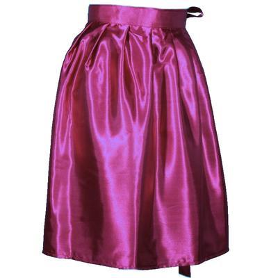 Tmavě růžová saténová zavinovací sukně Victorie - 2