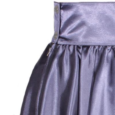 Tmavě šedá saténová sukně s pevným pasem Kimberly - 2