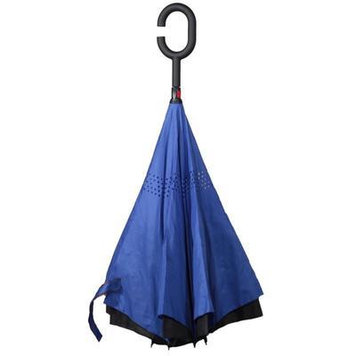 Obrácený jednobarevný deštník Helga tmavě modrý - 2