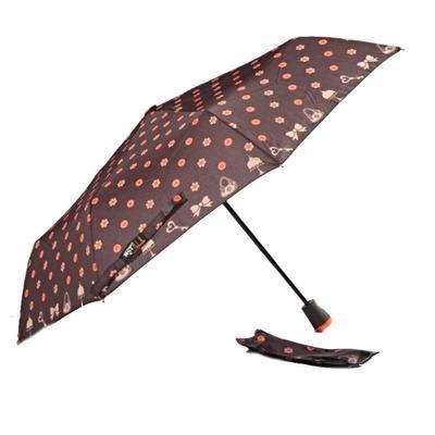 Skladací dáždnik Knoflík hnedý - 2