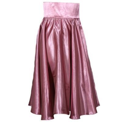 Světle růžová saténová sukně s pevným pasem Kimberly - 2