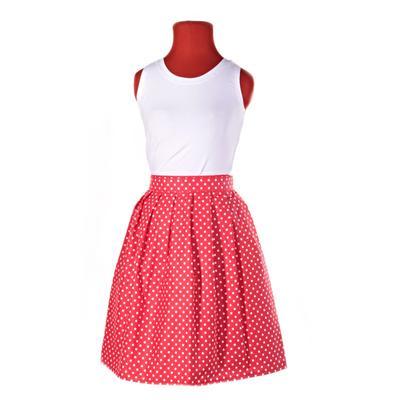 Červená zavinovací sukně Merisa s puntíky - 2