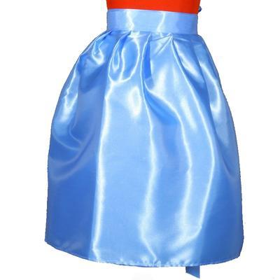Modrá saténová zavinovací sukně Victorie - 2