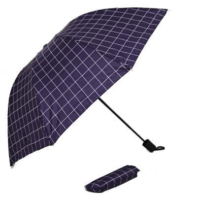 Kostkovaný skládací deštník Bady fialový - 2