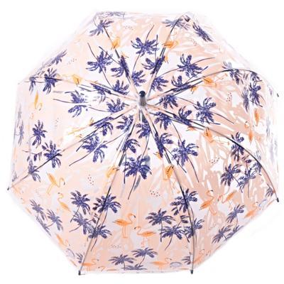 Průhledný dámský deštník Plameňák oranžový - 2