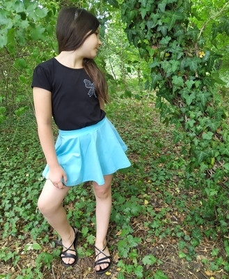 Dívčí modrá kolová sukně Barunka - 2