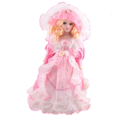 Porcelánová panenka Angelika 40 cm růžová - 2