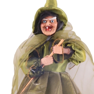 Závěsná velká čarodějnice Beatrice 40 cm zelená - 2