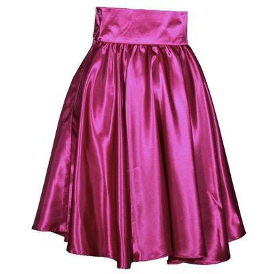 Tmavě růžová saténová sukně s pevným pasem Kimberly - 3