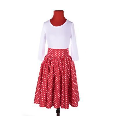Červená sukně s pevným pasem Red s puntíky - 3