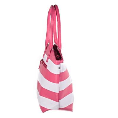 Pruhovaná dámská kabelka Lerry růžová - 3