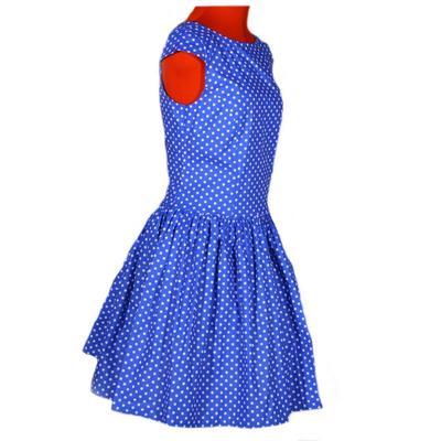 Modré šaty Teofila s puntíky - 3