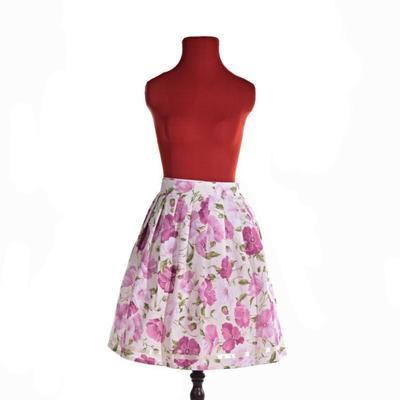 Růžová zavinovací sukně Tena s vlčími máky - 3