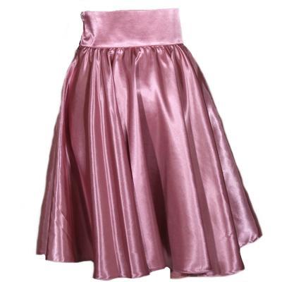 Světle růžová saténová sukně s pevným pasem Kimberly - 3