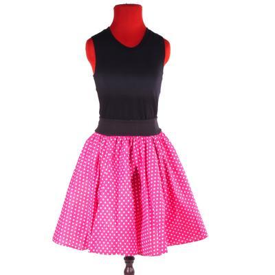 Růžová kolová sukně Adel s puntíky - 4