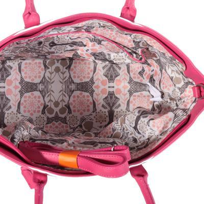 Pruhovaná dámská kabelka Lerry růžová - 4